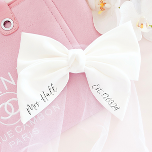 bride to be bachelorette bridal shower custom bow and veil