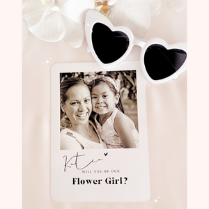 Bridesmaid maid of honour flower girl polaroid proposal card
