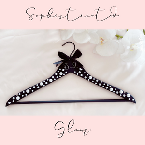 Black pearl custom personalized bridal hanger