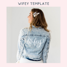 Load image into Gallery viewer, Personalised pearl denim bridal jacket