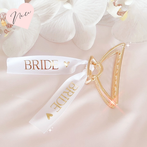 Bride bridesmaid gift hair clip personalized