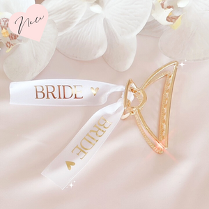 Bride bridesmaid gift hair clip personalized