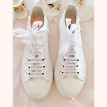 Load image into Gallery viewer, custom personalized satin shoelaces wedding bridal shoelaces