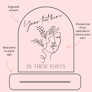 acrylic arch signs line art sketch