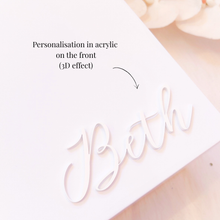 Load image into Gallery viewer, personalised 3d name luxury custom wedding bridal gift box