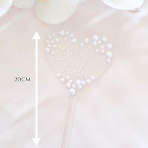 pearl acrylic custom cake topper wedding bridal shower birthdays