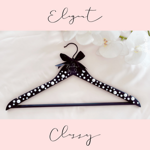 Black pearl custom personalized bridal hanger