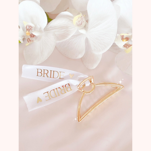 Bride bridesmaid gift hair clip personalized