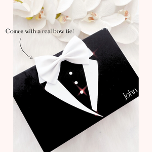 personalised tuxedo gift box for groomsmen best man and groom custom wedding gift box