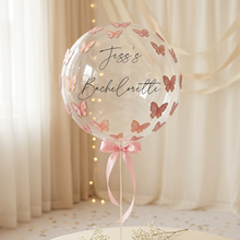 Load image into Gallery viewer, personalised butterfly bubble balloon bridal shower baby shower balloon