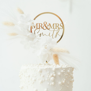 dried floral flowers circle round wedding bridal shower baby shower cake topper