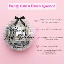 Load image into Gallery viewer, personalised disco ball for bachelorette hen party weddings last rodeo last disco