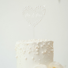 Load image into Gallery viewer, pearl acrylic custom cake topper wedding bridal shower birthdays
