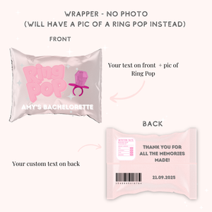 Personalised candy diamond ring pop bachelorette party favor