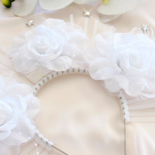 Load image into Gallery viewer, White Floral Halo Crown Head piece