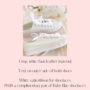 custom text bridal wedding shoe sneakers