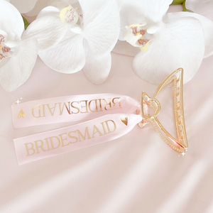 Bride bridesmaid gift hair clip personalized