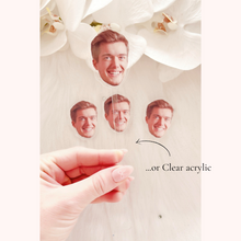 Load image into Gallery viewer, custom face photo acrylic drink stirrer groom face bachelorette party drink stirrer