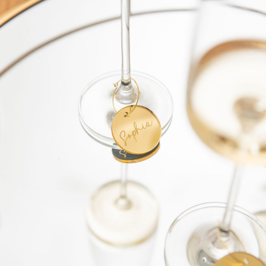 Acrylic Drink Charms - Personalised charms for Wine and Champagne Glas ...