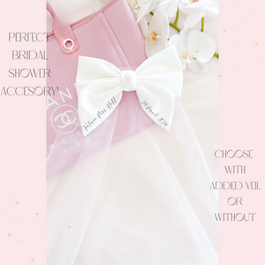 bride to be bachelorette bridal shower custom bow and veil