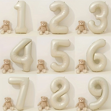 Load image into Gallery viewer, beige nude natural neutral aesthetic foil number balloon