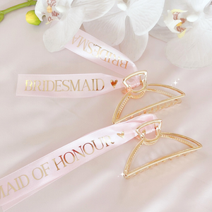 Bride bridesmaid gift hair clip personalized