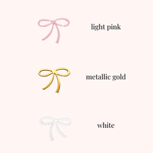 Load image into Gallery viewer, ribbon bow shaped party wine and champagne glass charms tags