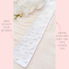Load image into Gallery viewer, Pearl custom sash bridal birthday  sash
