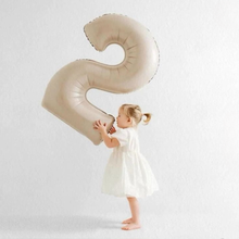 Load image into Gallery viewer, beige nude natural neutral aesthetic foil number balloon