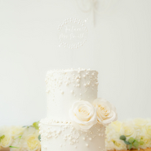 Load image into Gallery viewer, pearl acrylic custom cake topper wedding bridal shower birthdays