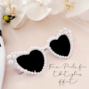 Pearl heart sunglasses bride to be bachelorette