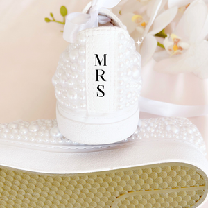 custom pearl wedding sneakers bridal shoes