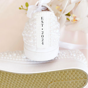 custom pearl wedding sneakers bridal shoes