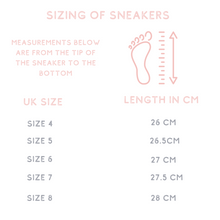 Load image into Gallery viewer, custom text sneaker shoes sizing