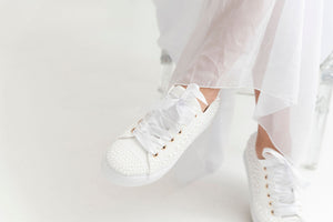 pearl custom text wedding sneakers