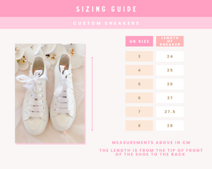 custom sneakers sizing chart