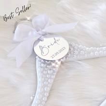 Load image into Gallery viewer, custom pearl bridal wedding hanger