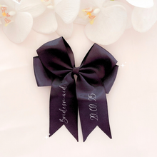 Load image into Gallery viewer, personalised black hair bow