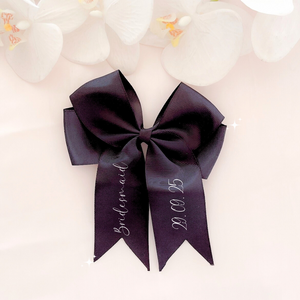 personalised black hair bow