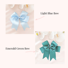Load image into Gallery viewer, small clip in personalised hair bow for brides bridesmaids