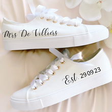 Load image into Gallery viewer, custom text bride sneakers wedding shoes