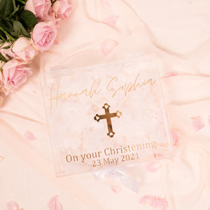 Acrylic christening baptism memory box