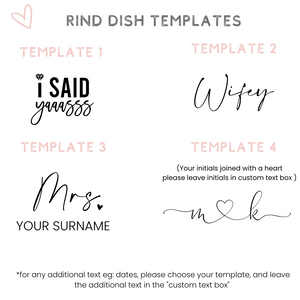Custom personalized wedding ring dish