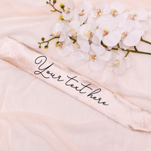 Load image into Gallery viewer, Light Gold personalized satin custom sash