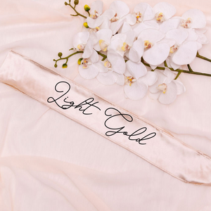 Light gold personalized satin custom sash