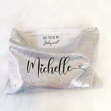 Load image into Gallery viewer, personalized glitter makeup cosmetic bag