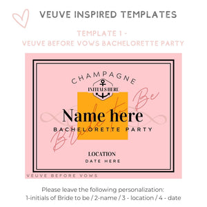 Veuve custom personalized champagne label 