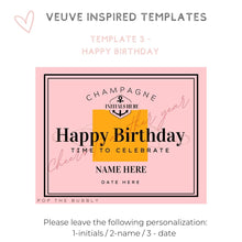 Load image into Gallery viewer, Veuve custom personalized champagne label 