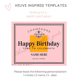 Veuve custom personalized champagne label 