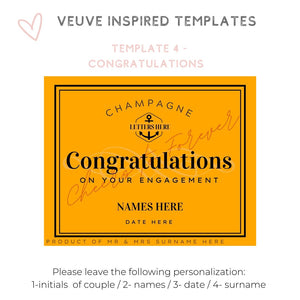 Veuve custom personalized champagne label 